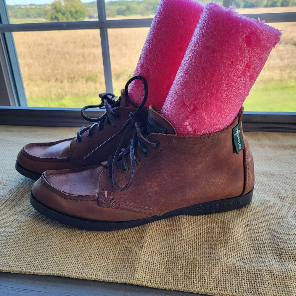 Eastland Leather Moc Toe Ankle Boots Brown Leather Size Unknown
